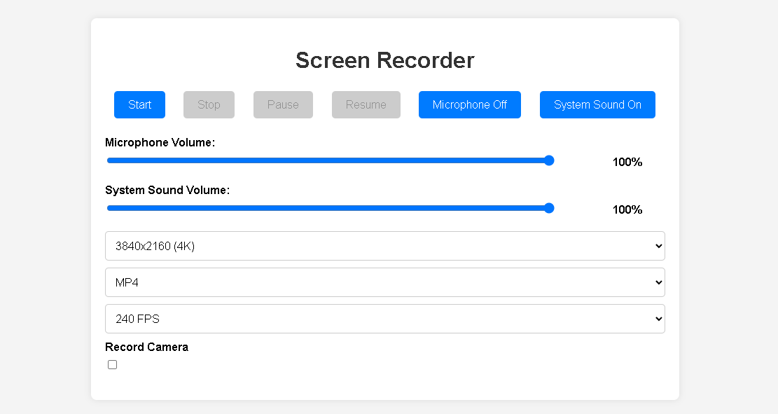 Main Screen Recorder Image